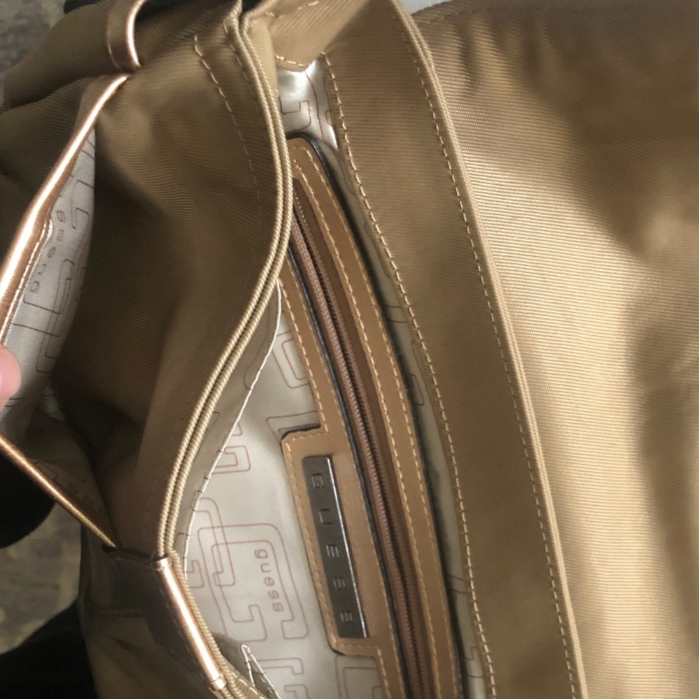 Guess Metallic Gold Shoulder Bag with Buckle Accent - Picture 10 of 10